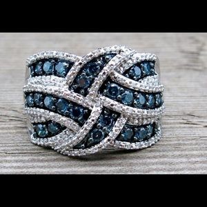 Sapphire and Swarovski Elements Ring PRICE FIRM!!
